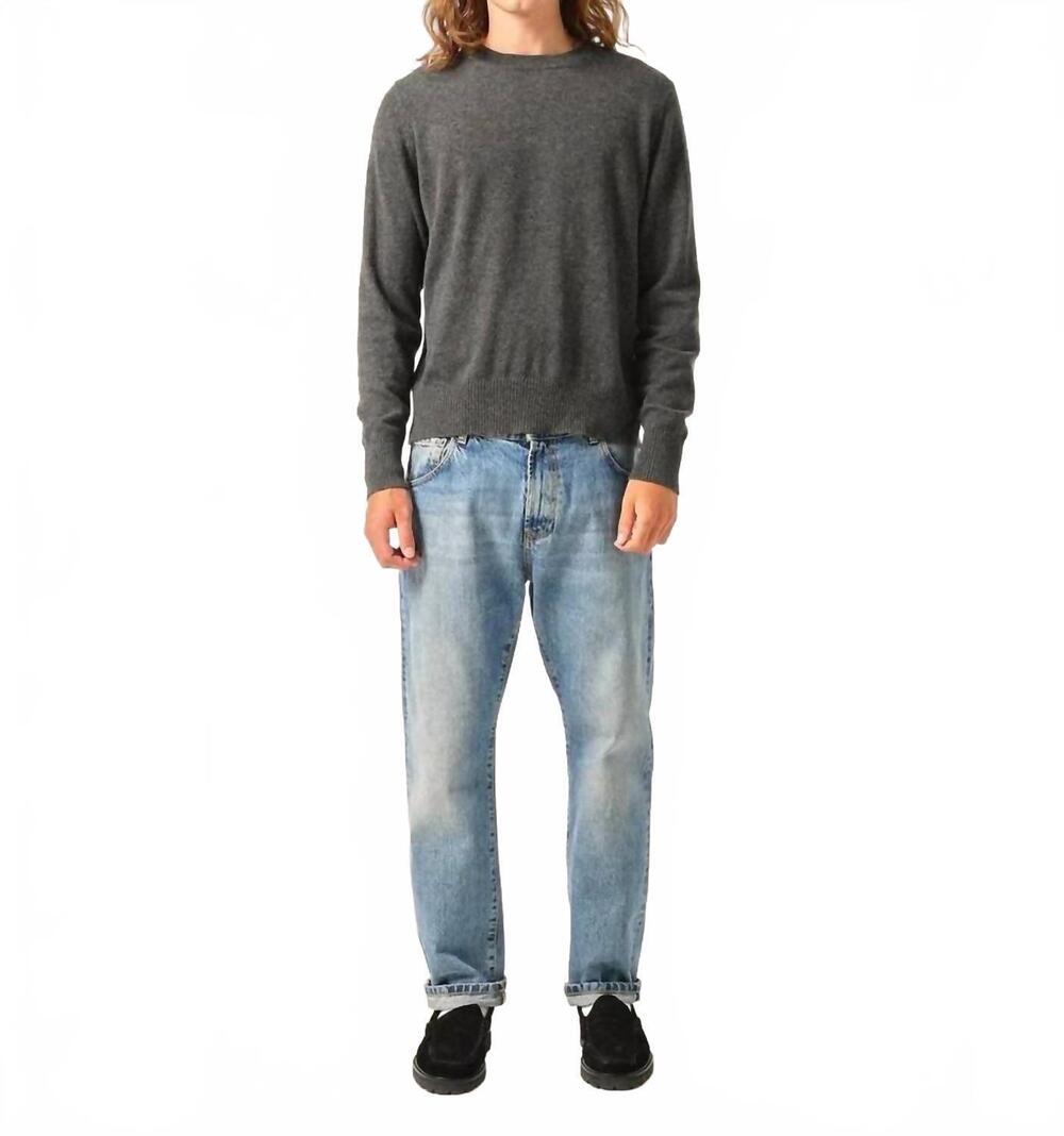 NEW CORRIDOR cashmere crewneck sweater in charcoal